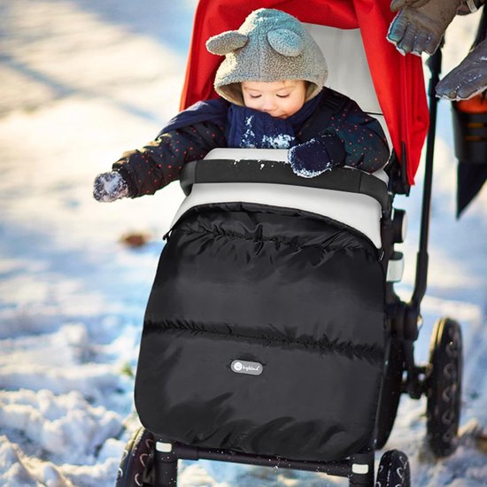 Universele Voetenzak - Kinderwagen zak Buggy zak - Baby warm houden - Waterdicht en afneembaar - 95x50 cm - Zwart-Wit van Universele — afbeelding 2