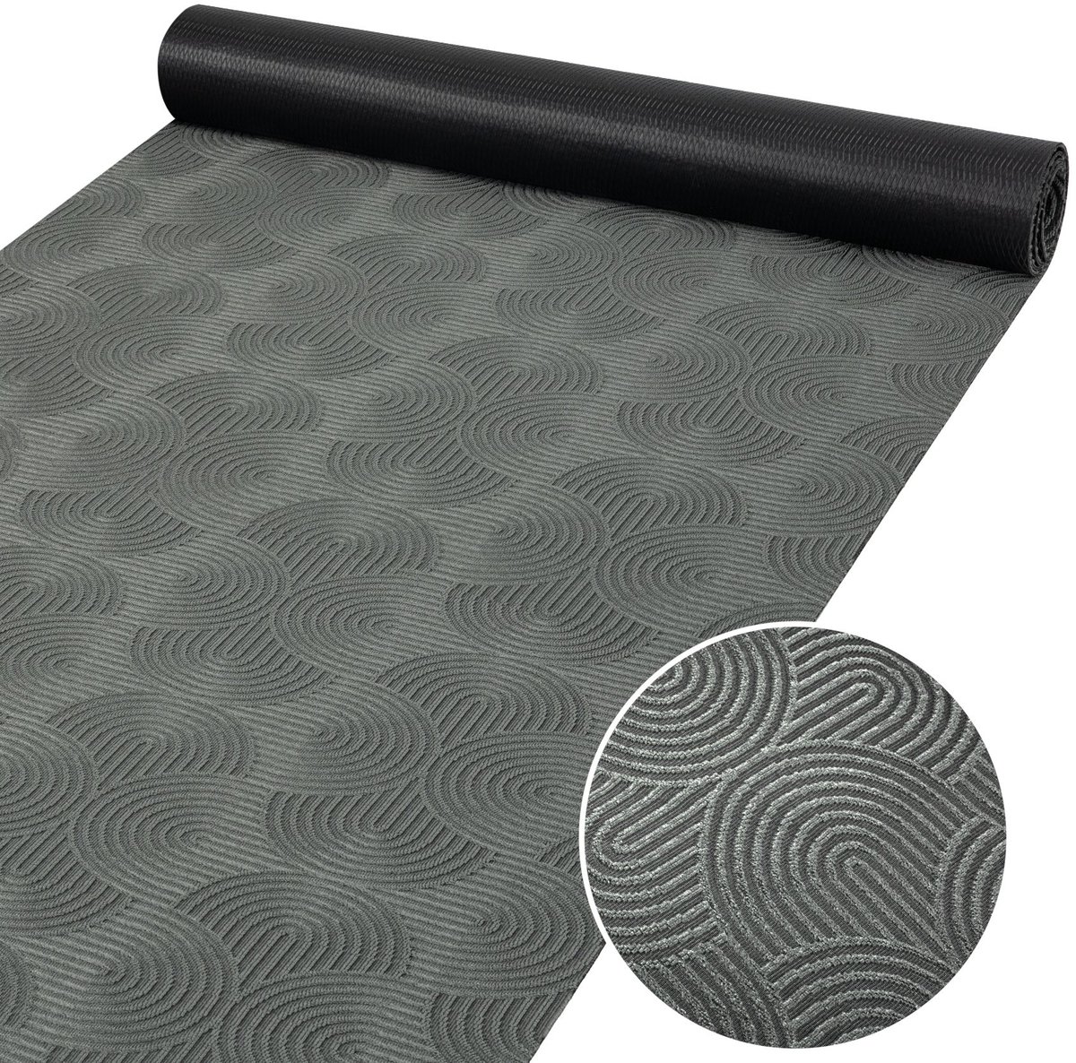 ANRO Tapijtloper Velora Antraciet 500x67cm – Velours Gangloper Antislip Keukenloper Hal Op Maat