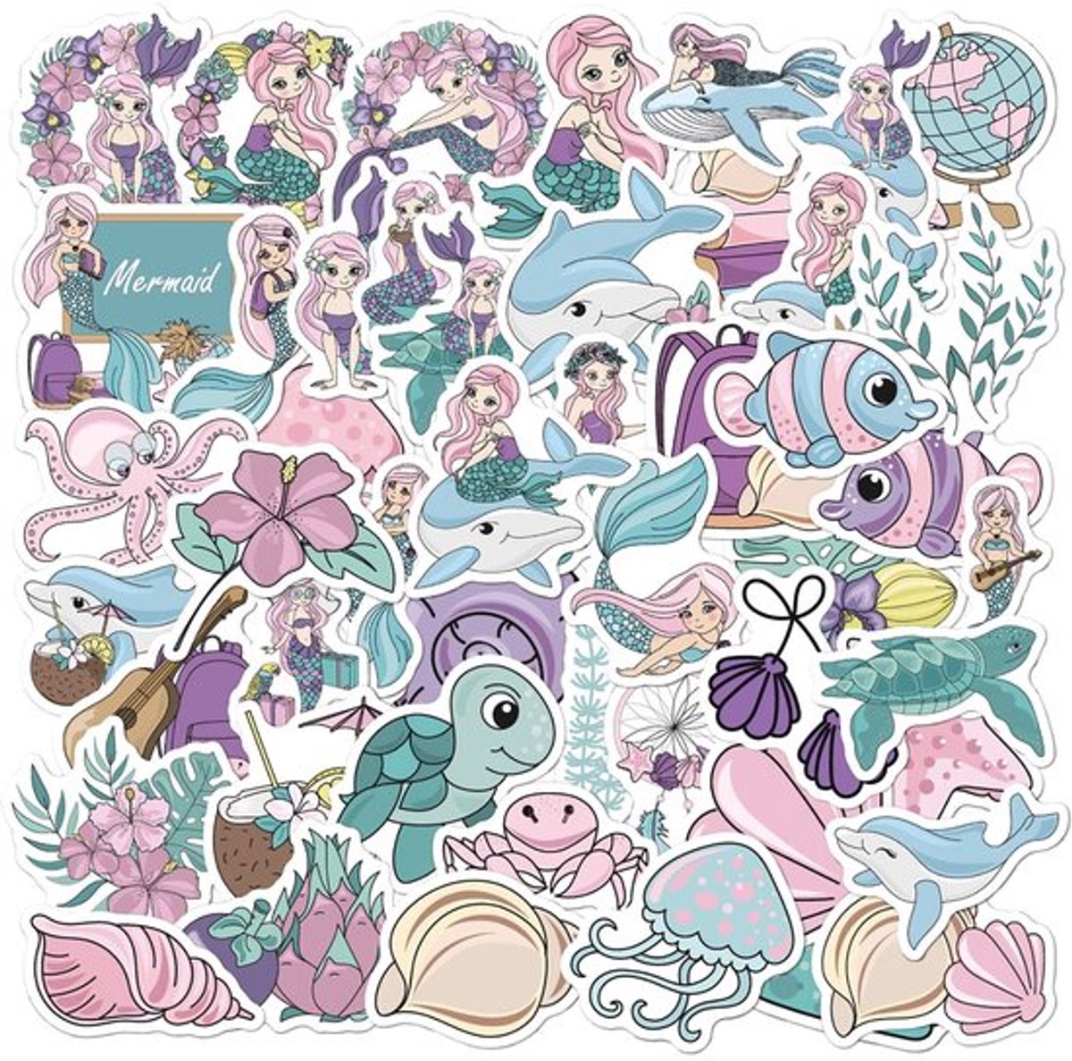 SPHProducts - Zeemeermin-stickers - Kawaii vinylstickers
