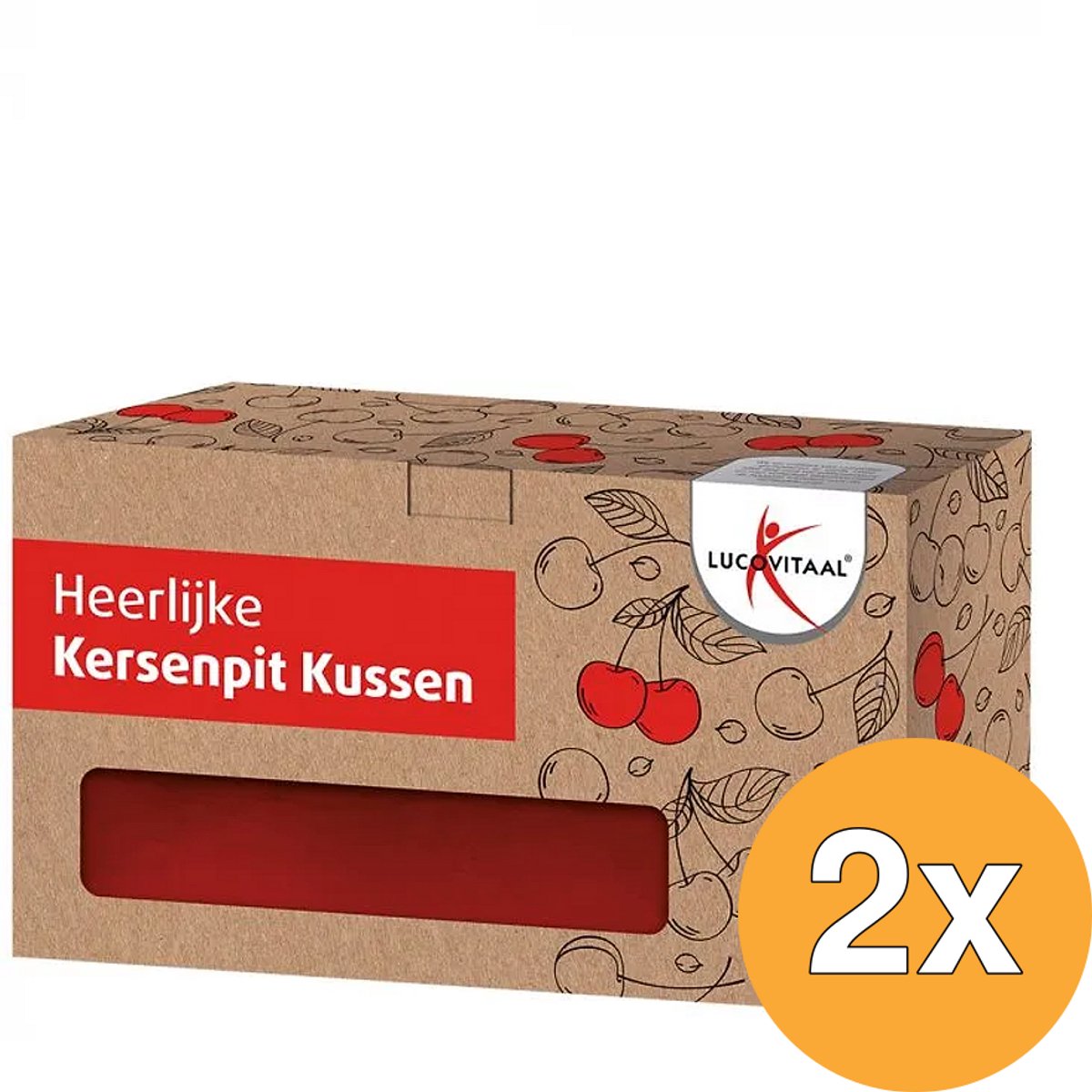 2x Lucovitaal Kersenpit Kussen Vierkant (1 stuk)