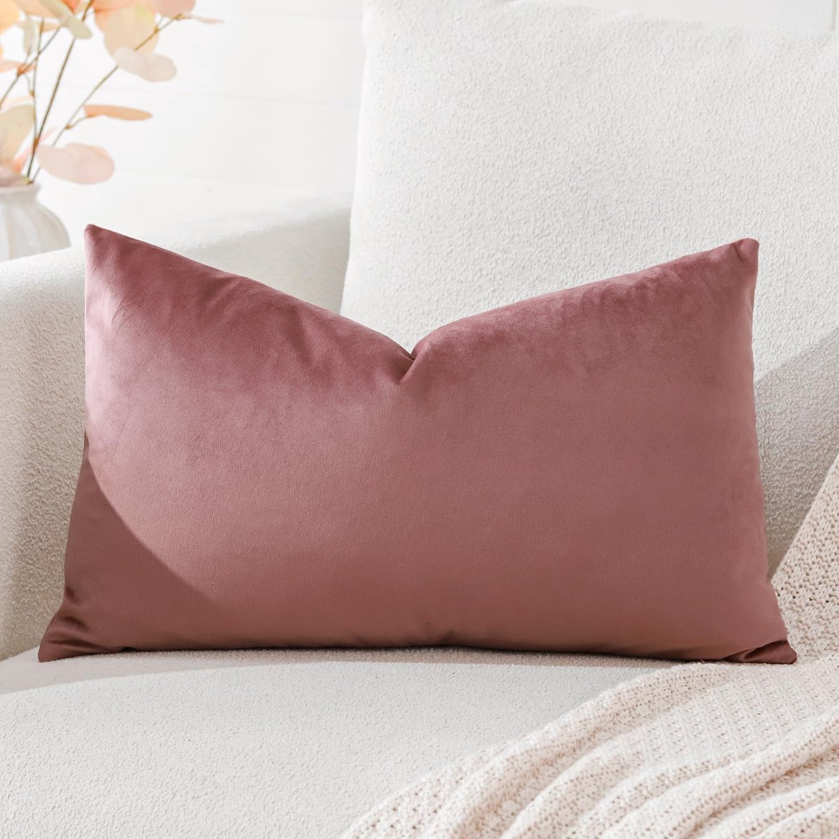 fluwelen kussenhoezen, superzachte decoratieve kussenhoezen, rugkussenhoezen voor bank, sofa, slaapkamer, auto 30 x 50 cm jamkleurig