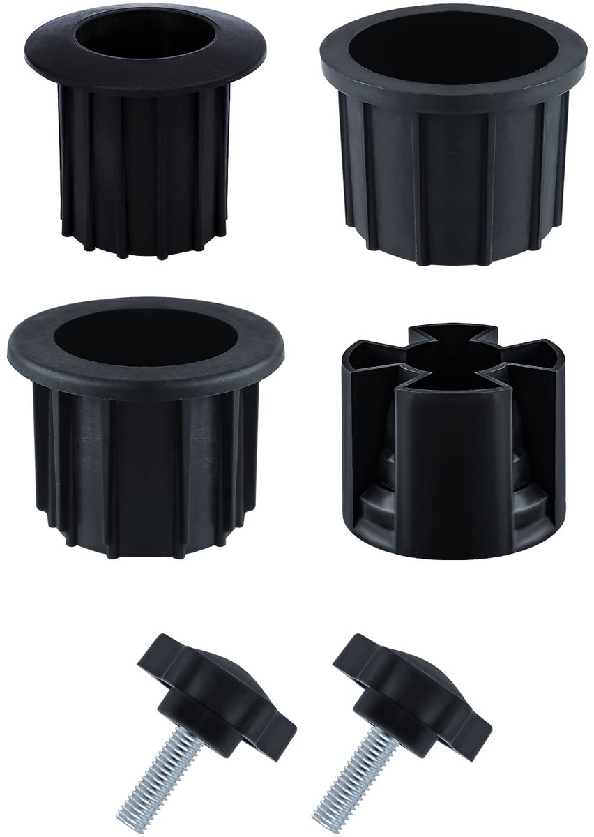 6st Umbrella Replacement Parts, Paraplubak Pijp met Gekartelde Schroeven m8 Paraplubak Onderdelen Accessoires voor Parasol Strandstoel voor Terrastafel Balkon Achtertuin (Zwart)