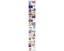 trendfinding Fotogordijn, 190 cm x 27 cm, transparant, 28 fotozakken, fotolijst voor afbeeldingen van 15 x 10 cm