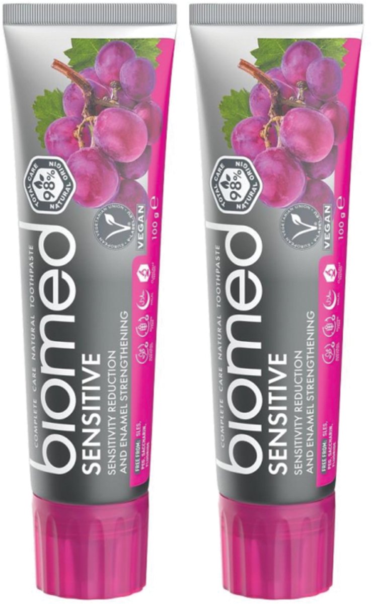 BIOMED Sensitive - Tandpasta voor gevoelige tanden - Versterkend, fluoridevrij, 2-pack