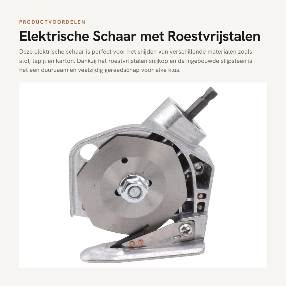 Dailygoods - Elektrische Schaar met Roestvrijstalen Snijkop en Slijpsteen