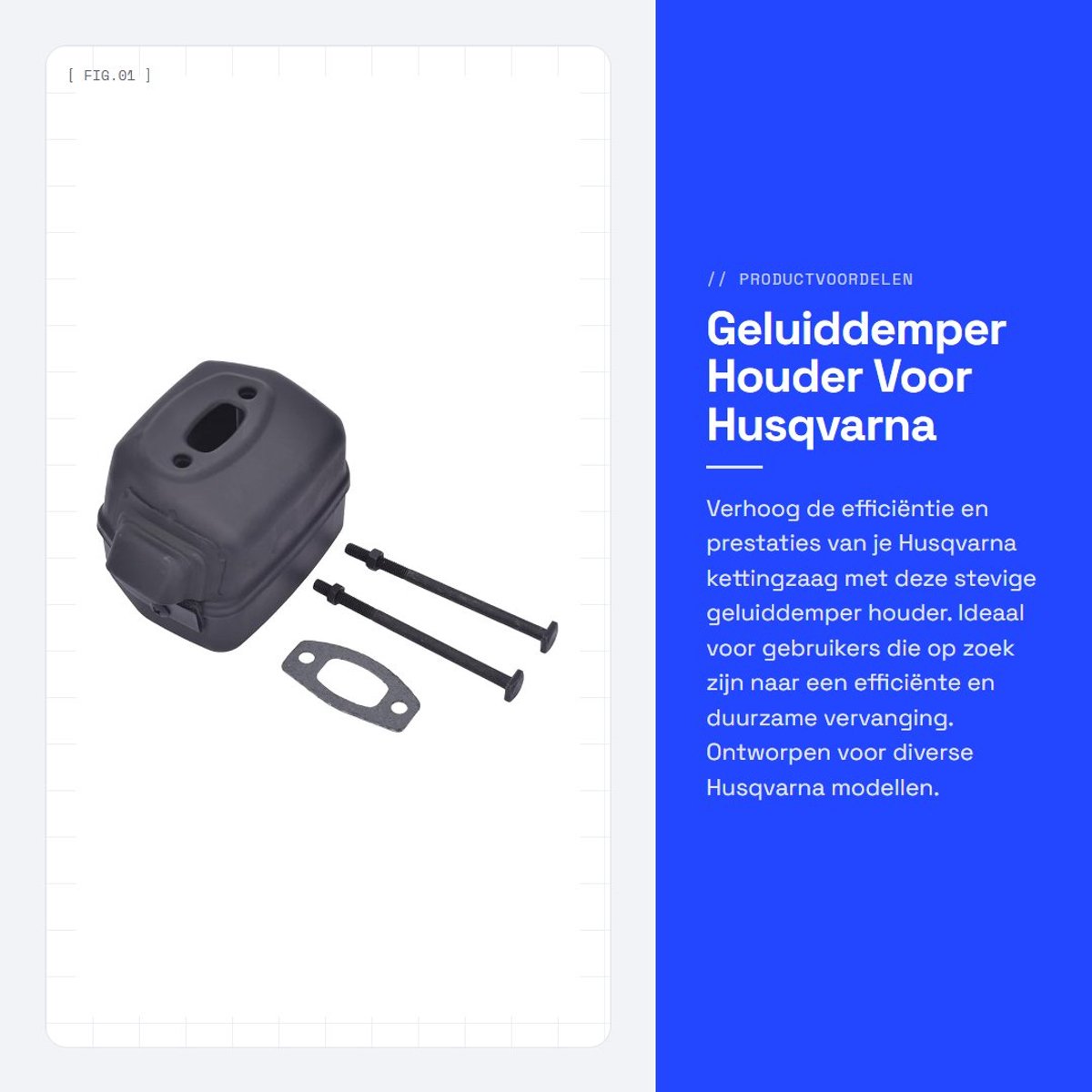 Dailygoods- Geluiddemper Ondersteuning - Afdichting - Geschikt voor Husqvarna 50/51/55 - Inclusief 1 x Geluiddemper - Vervangingsonderdeel 501768801/503749101 - Demper