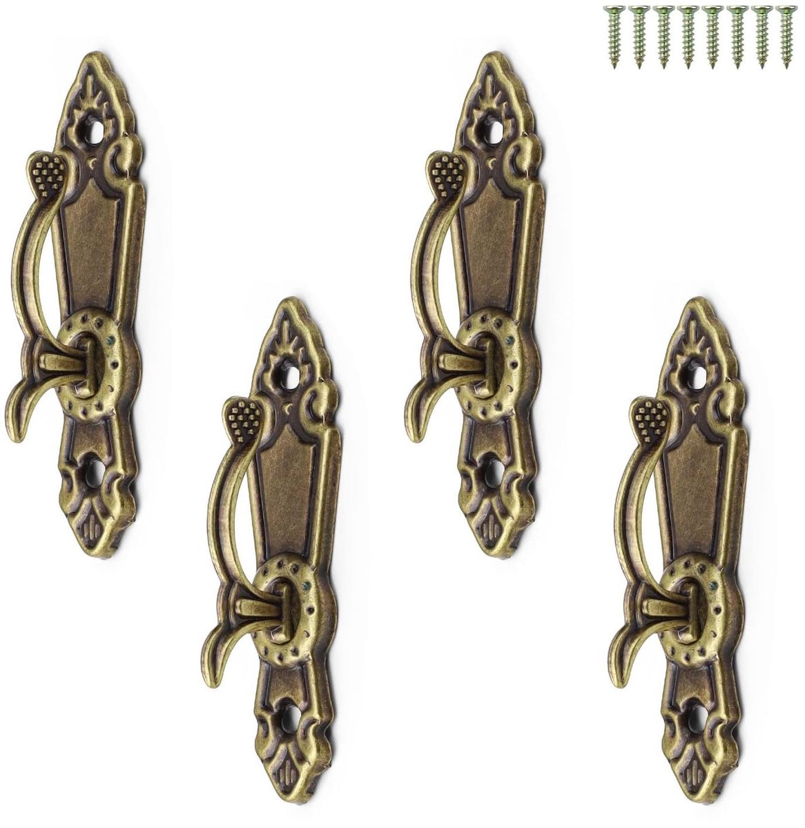 Dailygoods - gordijnhouder - metalen gordijnhaak - retro stijl - brons - wandgordijnhaken - geschikt voor gordijnen, handdoeken en kleding