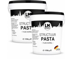 LM-Kreativ Structuurpasta - Modelleerpasta - Fijne korrel - Gebaseerd op Water - Wit - 2 x 1.7 kg