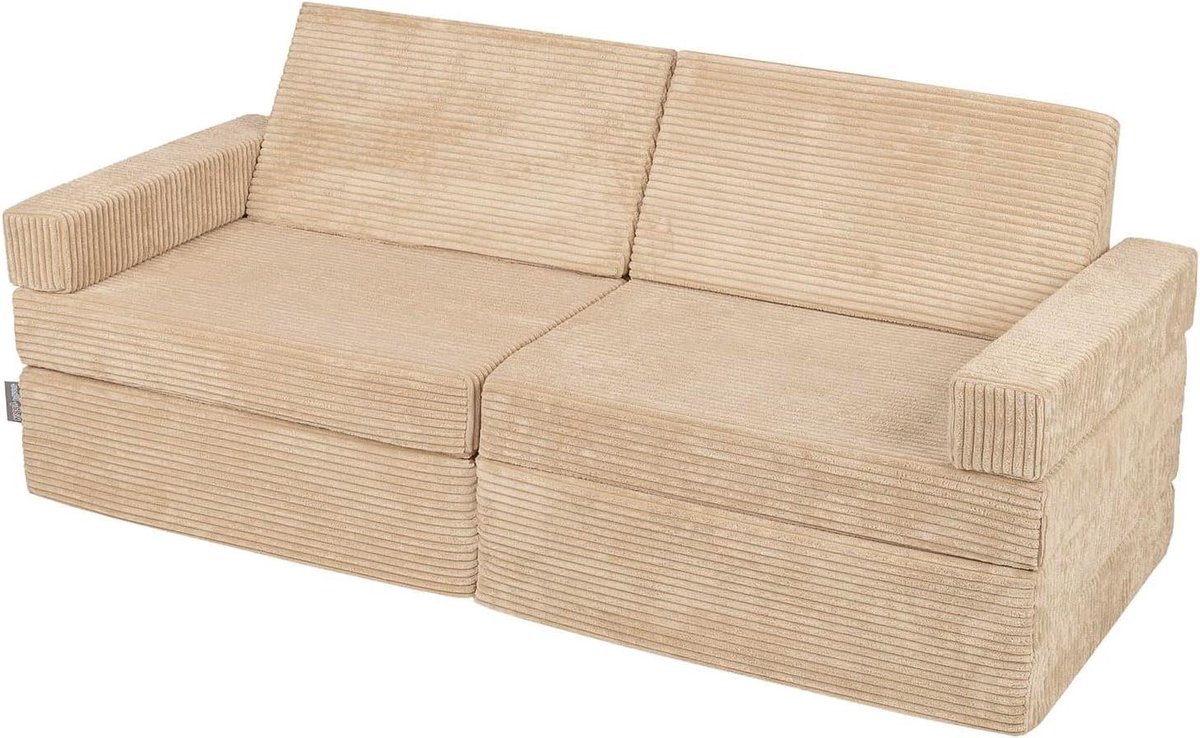Schuimbank Kinderen - Opvouwbaar bed - Spelen en rusten - Veelzijdig ontwerp - 140 x 55 x 30 cm - Beige