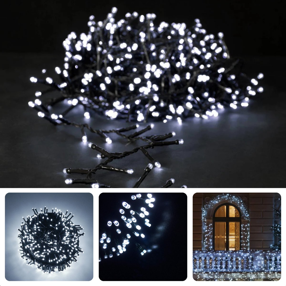 Cheqo® Kerstboomverlichting - Kerstlampjes - Kerstverlichting - LED Lichtsnoer - 80 LED's - 6 Meter - Waterdicht voor Binnen en Buiten - Energiezuinig