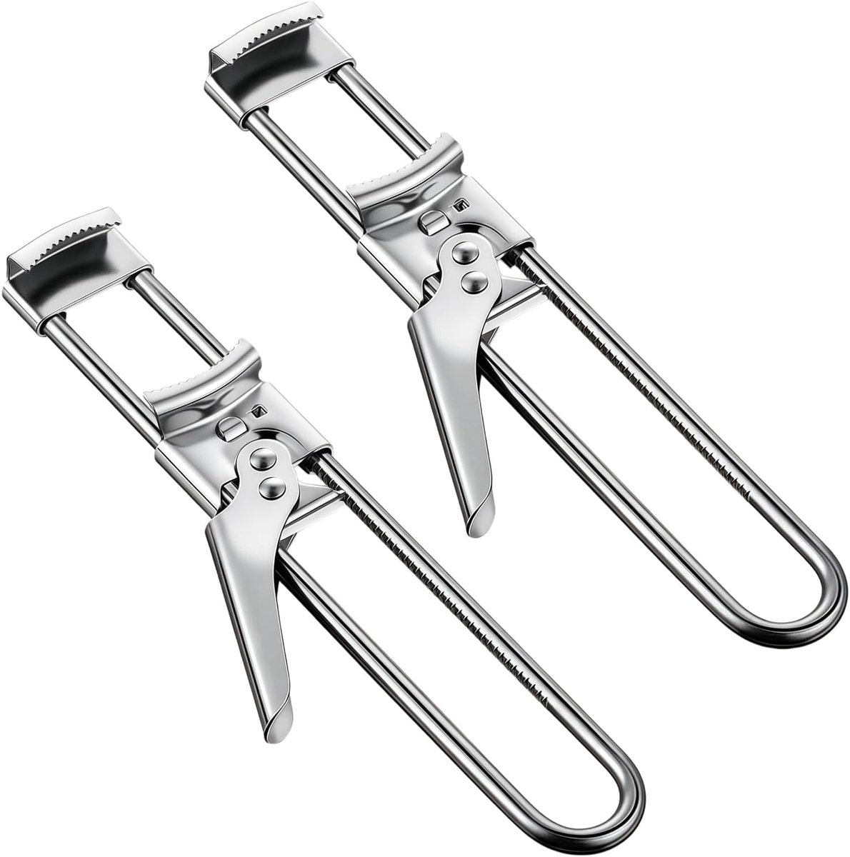 2 Stuks Verstelbare Roestvrijstalen Potopener voor Schroefdeksels, Multifunctionele Blikopener voor Senioren, Handmatig & Praktisch voor de Keuken