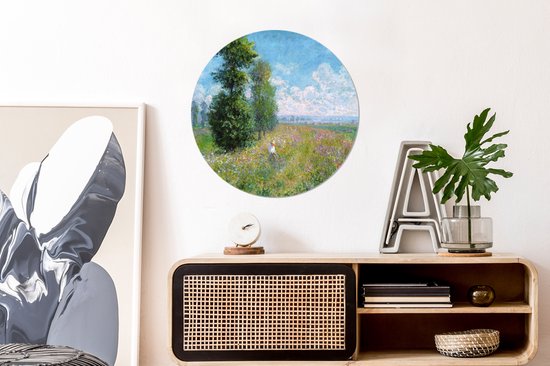 Cercle mural - Aluminium - Prairie aux peupliers - Claude Monet - ⌀ 60 cm