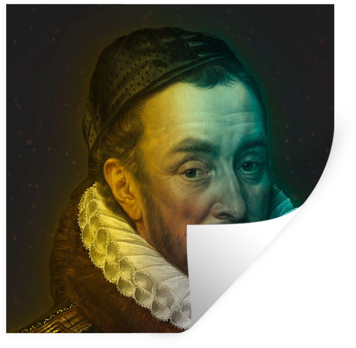 Muurstickers - Sticker Folie - Willem van Oranje - Kunst - Verf - 50x50 cm - Plakfolie - M
