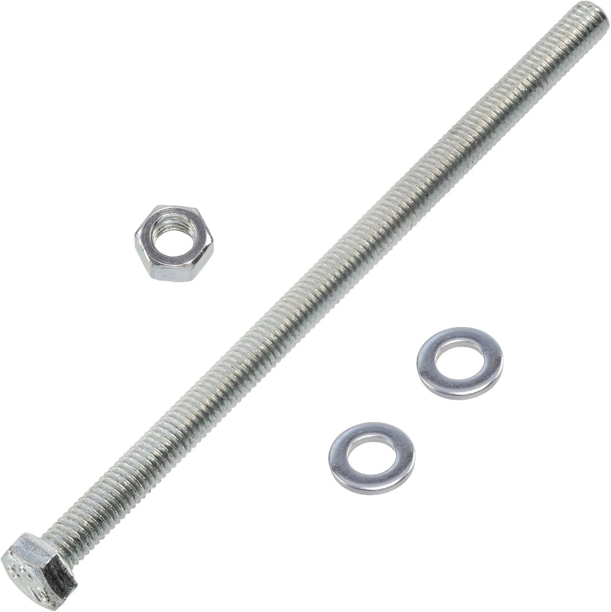 - Set van 10 M5x90 mm zeskantbouten + 20 M5x10 mm ringen + 10 M5 zeskantmoeren voor doe-het-zelf en lichte bevestiging | staal