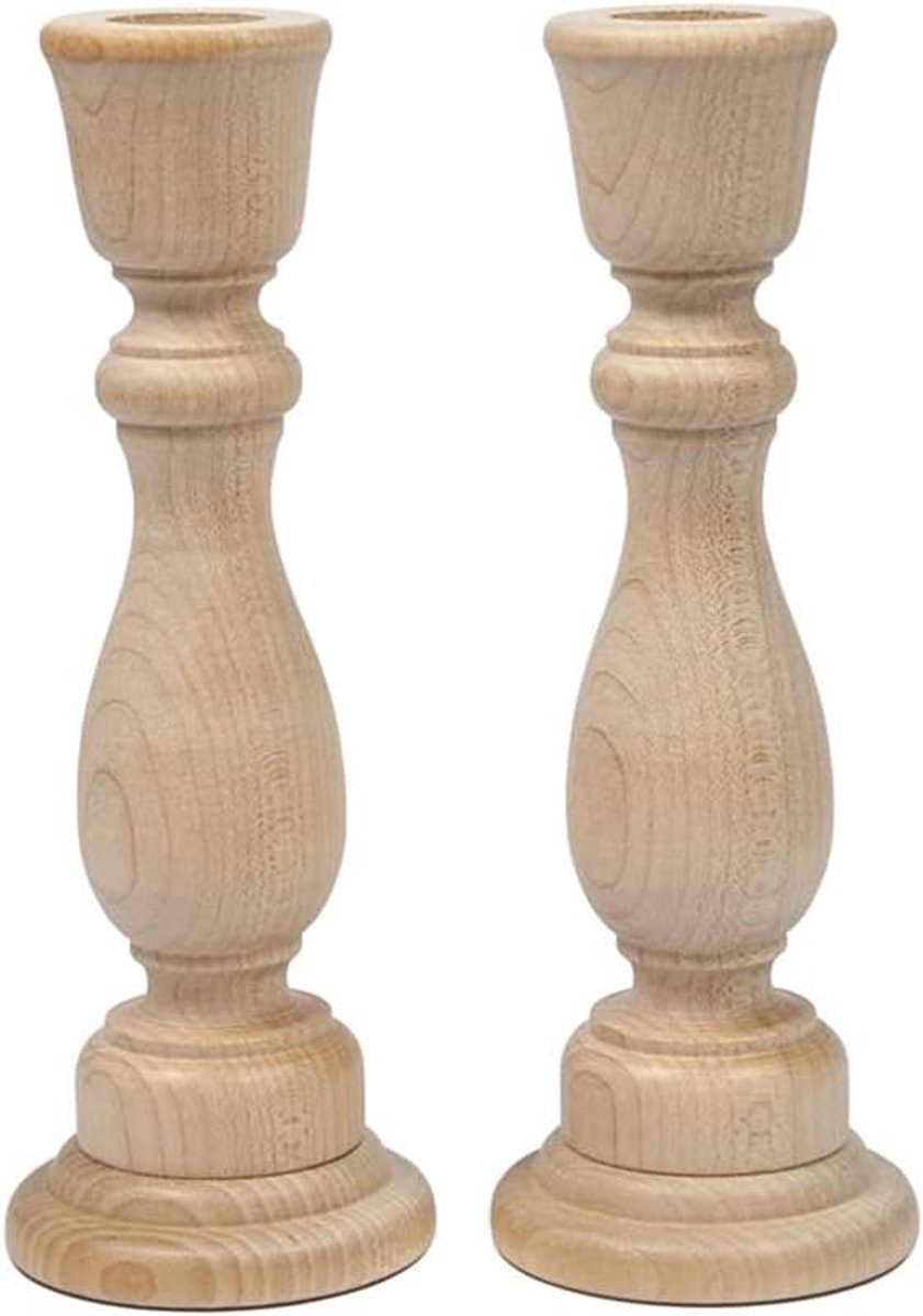 17 x 6 x 2,2 cm houten kandelaar antieke kandelaar vintage ambachten bruin kandelaar voor eettafel kerk ornamenten - natuurlijke houtstijl