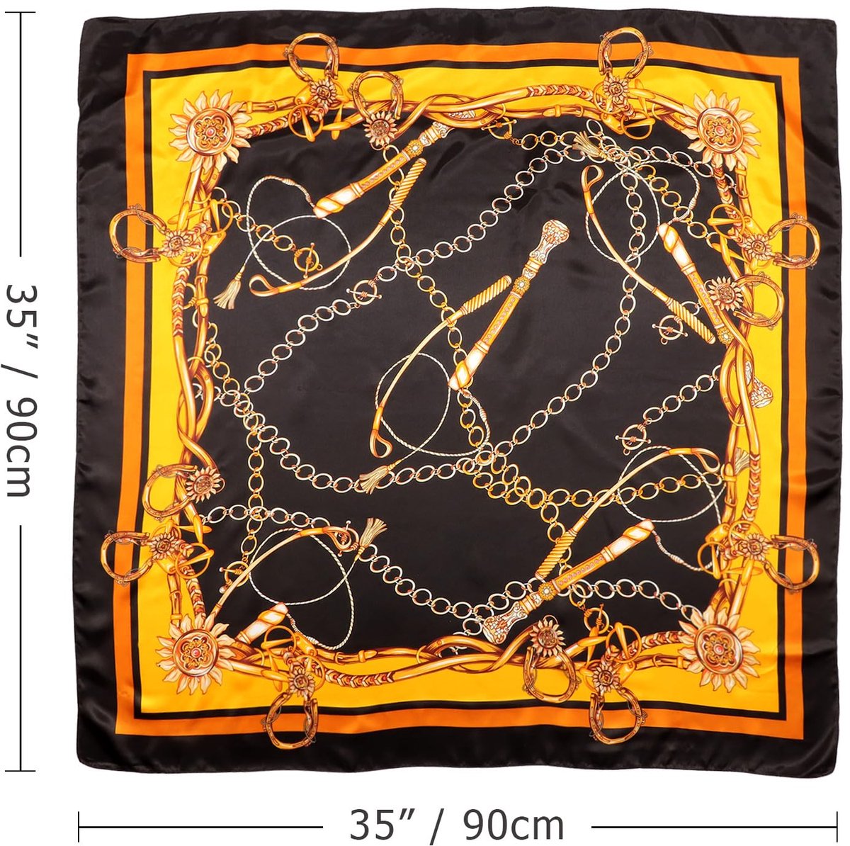 Grote Vierkante Satijnen Hoofddoeken Haar Sjaals Zijden Accessoires Klassiek Gedessineerde Vierkanten Strand Bandana's voor Vrouwen