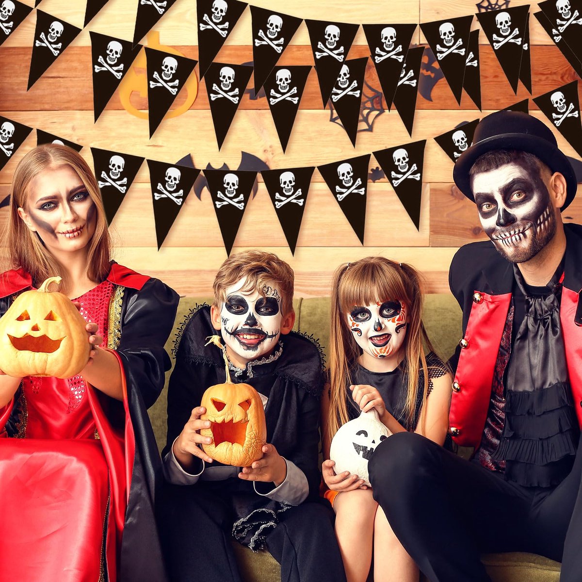 9M/29.5ft piraat schedel kruisbeenderen wimpel gors driehoek vlaggen banner vrolijk Roger thema feest decoratie foto stand rekwisieten piraat kostuum set Caribbean Halloween