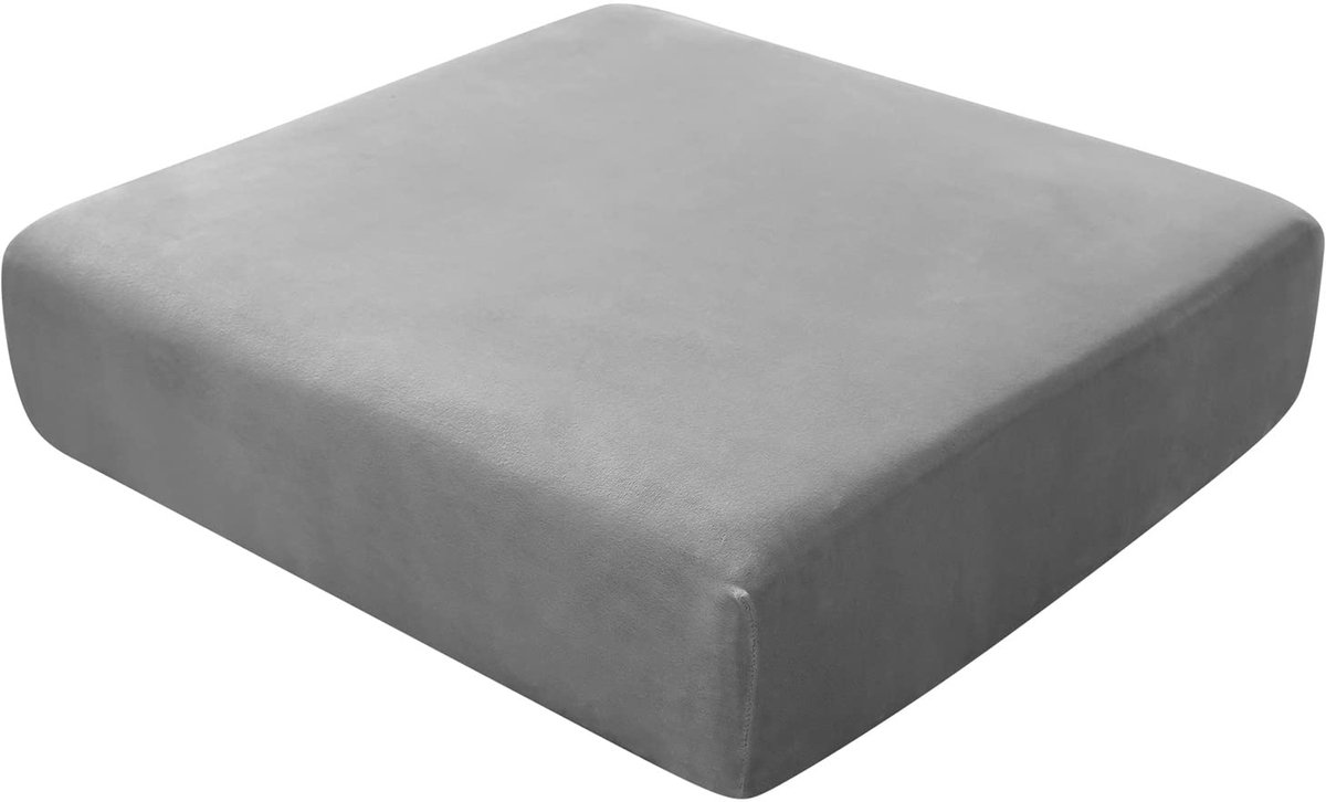 SnelShoppen - Sofa Zitkussenhoezen Stretch Velvet Bench Kussenhoezen - Vervangende Kussenhoezen Voor Losse Kussens (Groot, 1 Zitter, Grijs) - Comforta