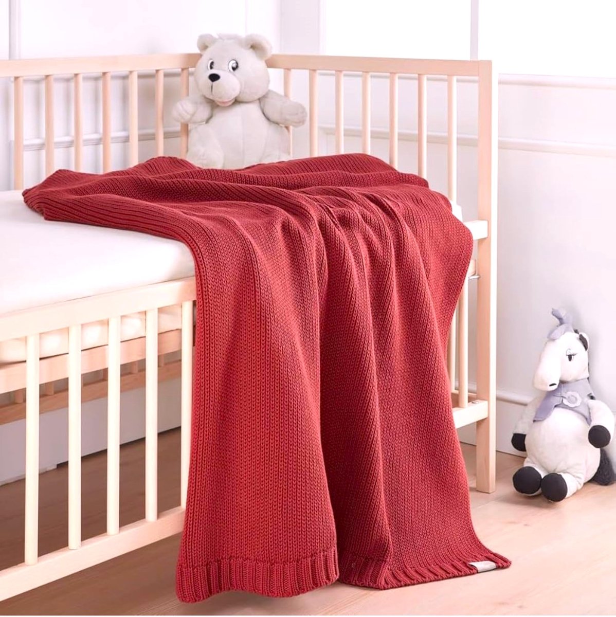 Dailygoods- Babydeken 550g - 100% Biologisch Katoen - Öko-Tex 100 Gecertificeerd - Extra Dik - Zacht Gebreid - Ideaal voor Winter - Dekentje