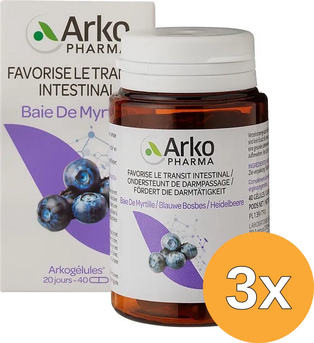 3x Arkocaps Blauwe-Bosbes (40 stuks)