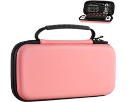Dailygoods - MoKo Carrying Case for Nintendo Switch OLED Model/Nintendo Switch, Hard Shell Portable Travel Carry Case w/10 Game Card Slots Compatible with Nintendo Switch Console & Accessories, Grapefruit Red
