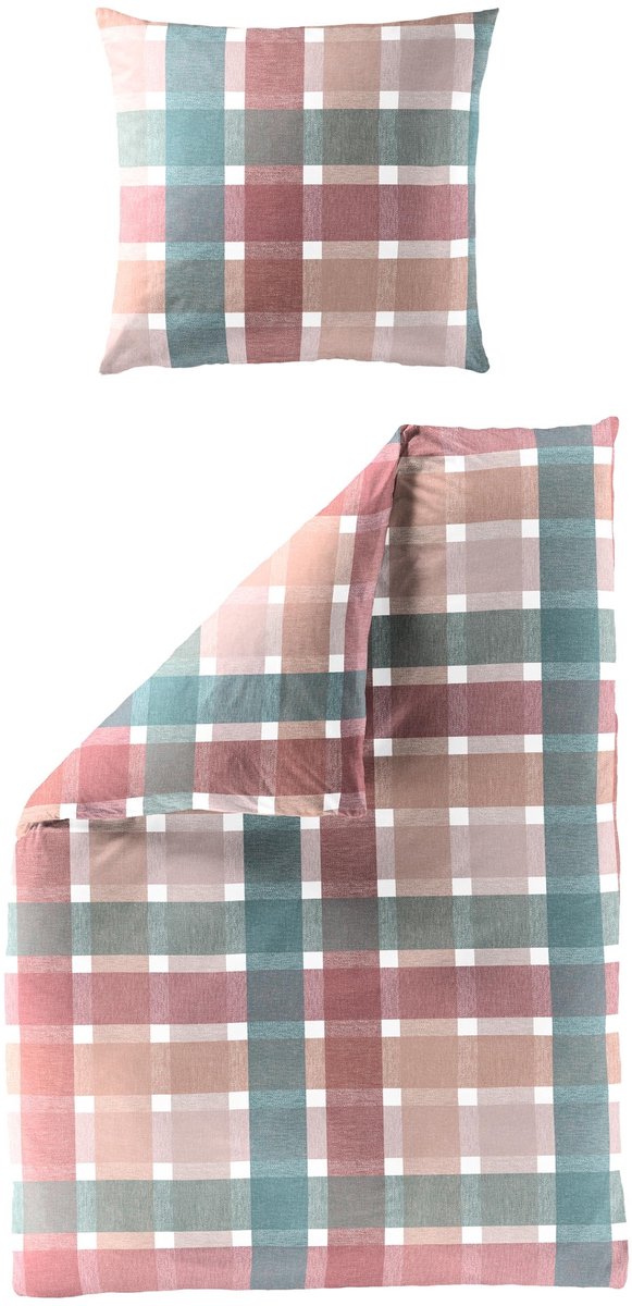 Dailygoods - Seersucker Beddengoed - Rood Geruit Katoen 135x200 cm