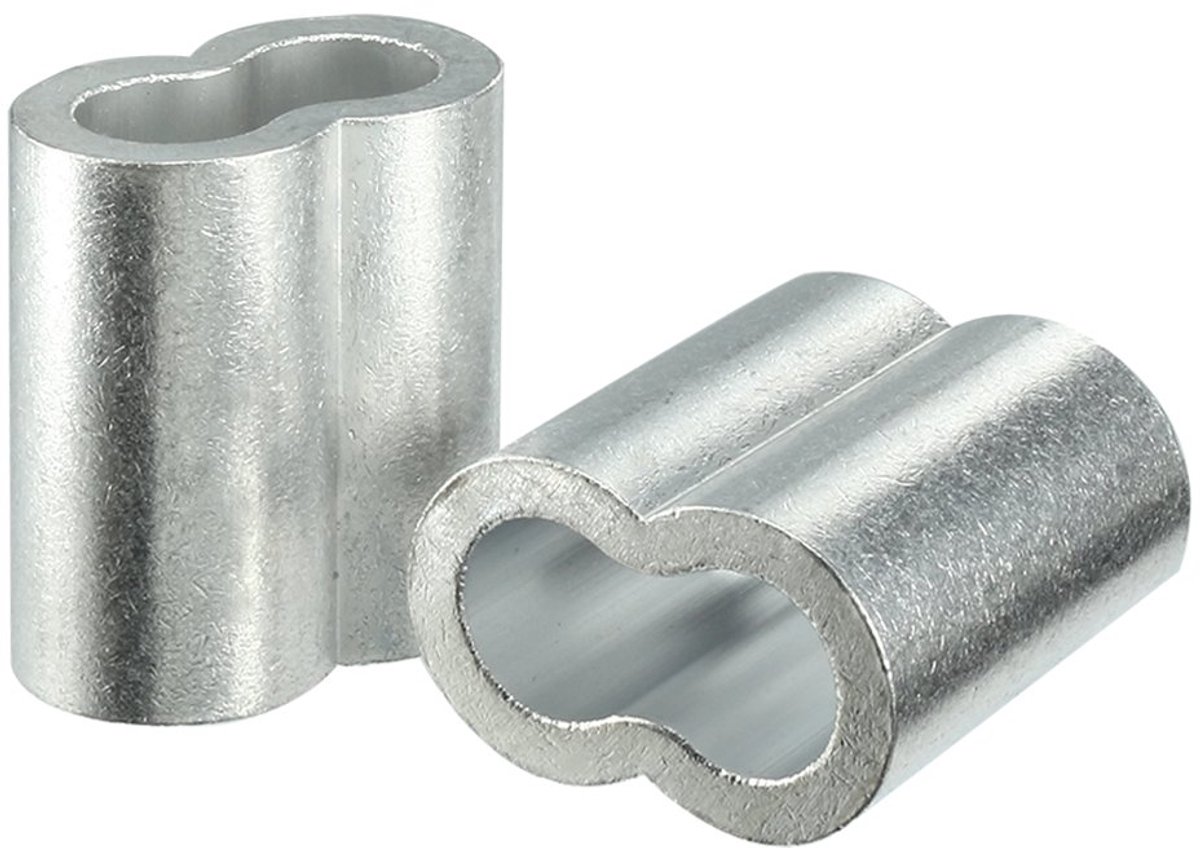 sourcingmap Aluminium Crimping Loop Mouwen voor draad touw en kabel 12mm (1/2-inch) 4pcs