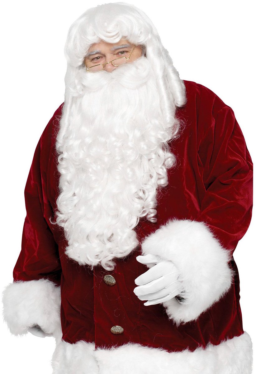 Professionele kerstman baard- en pruikenset