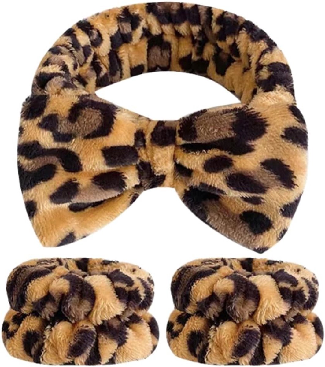 Hoofdband en gezichtswasarmbanden voor make-up en huidverzorging, antislip en absorberend, ideaal voor douchen en reinigen