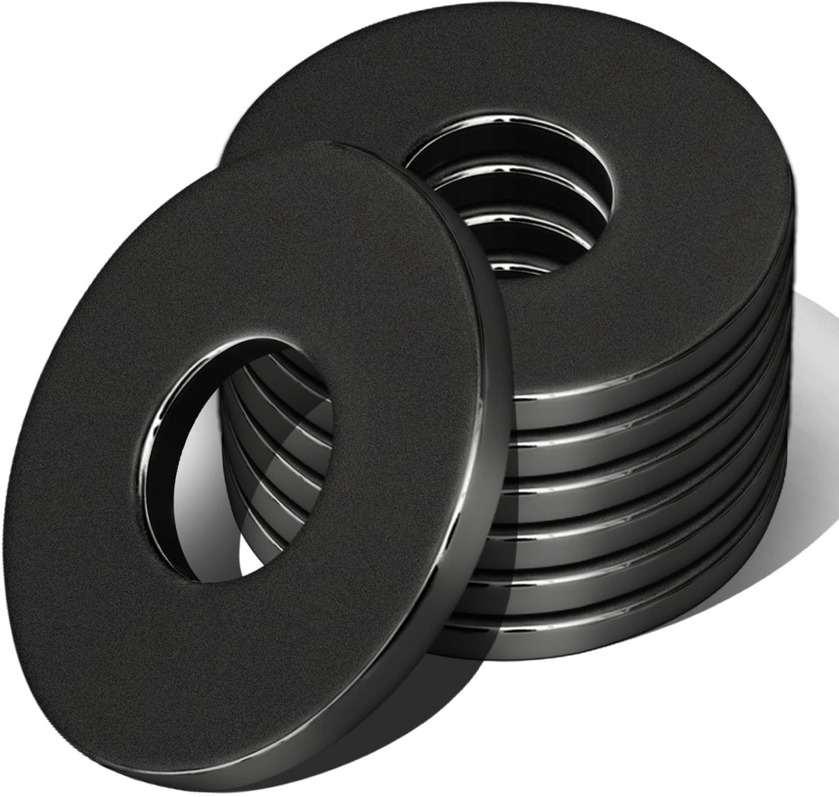 M6, zwart, sluitringen, M6 x 12 mm, carrosserieringen voor schroefdraadstang, sluitringen, zwart, voor bouten en schroeven, 100 stuks