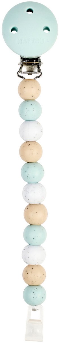 Nattou Silicone Speenkoord - Fopspeenketting - 21 cm - Multi Groen Gestipt