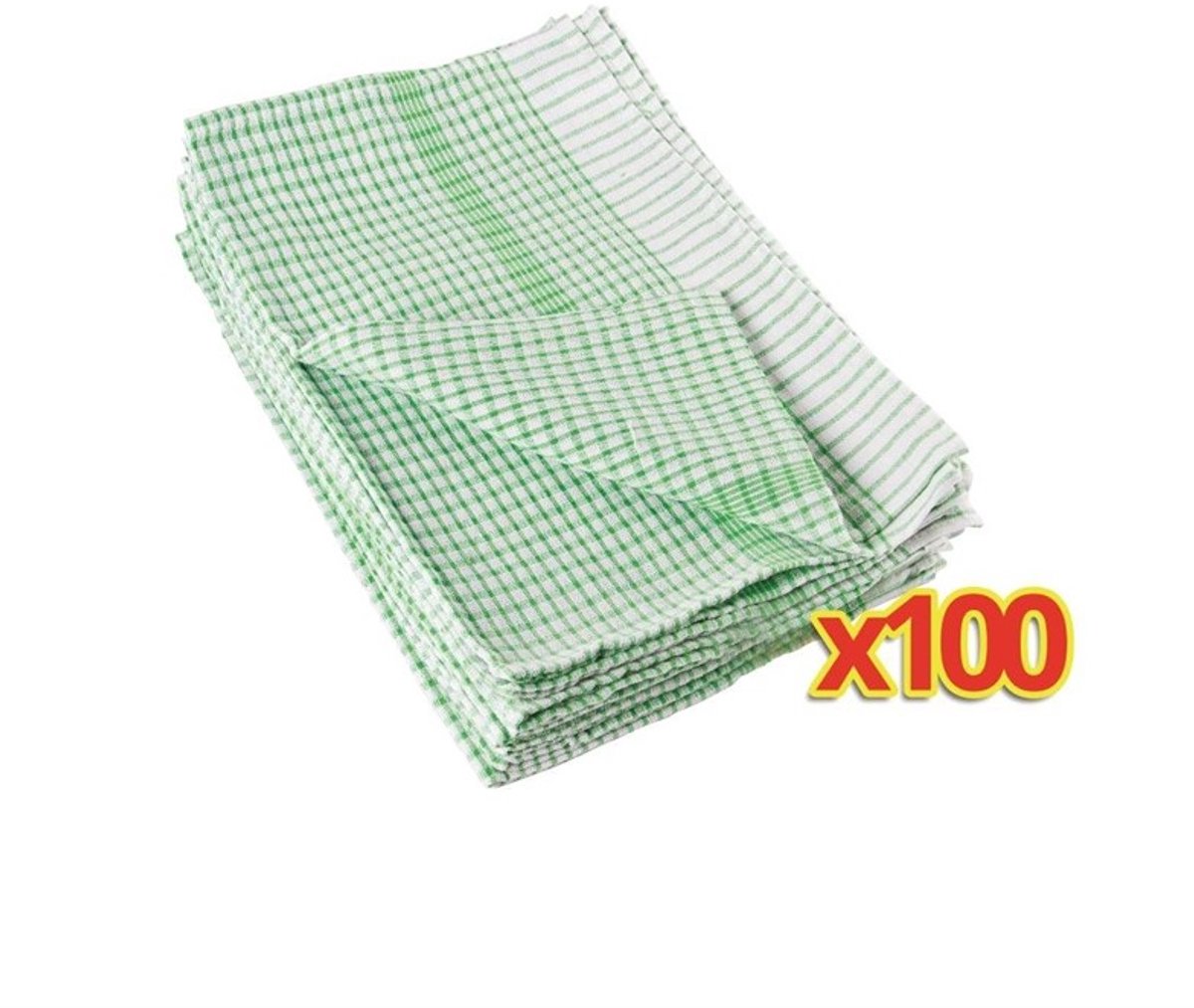 Bulkvoordeel X100 Wonderdry Theedoeken Groen - Geen Merk S645