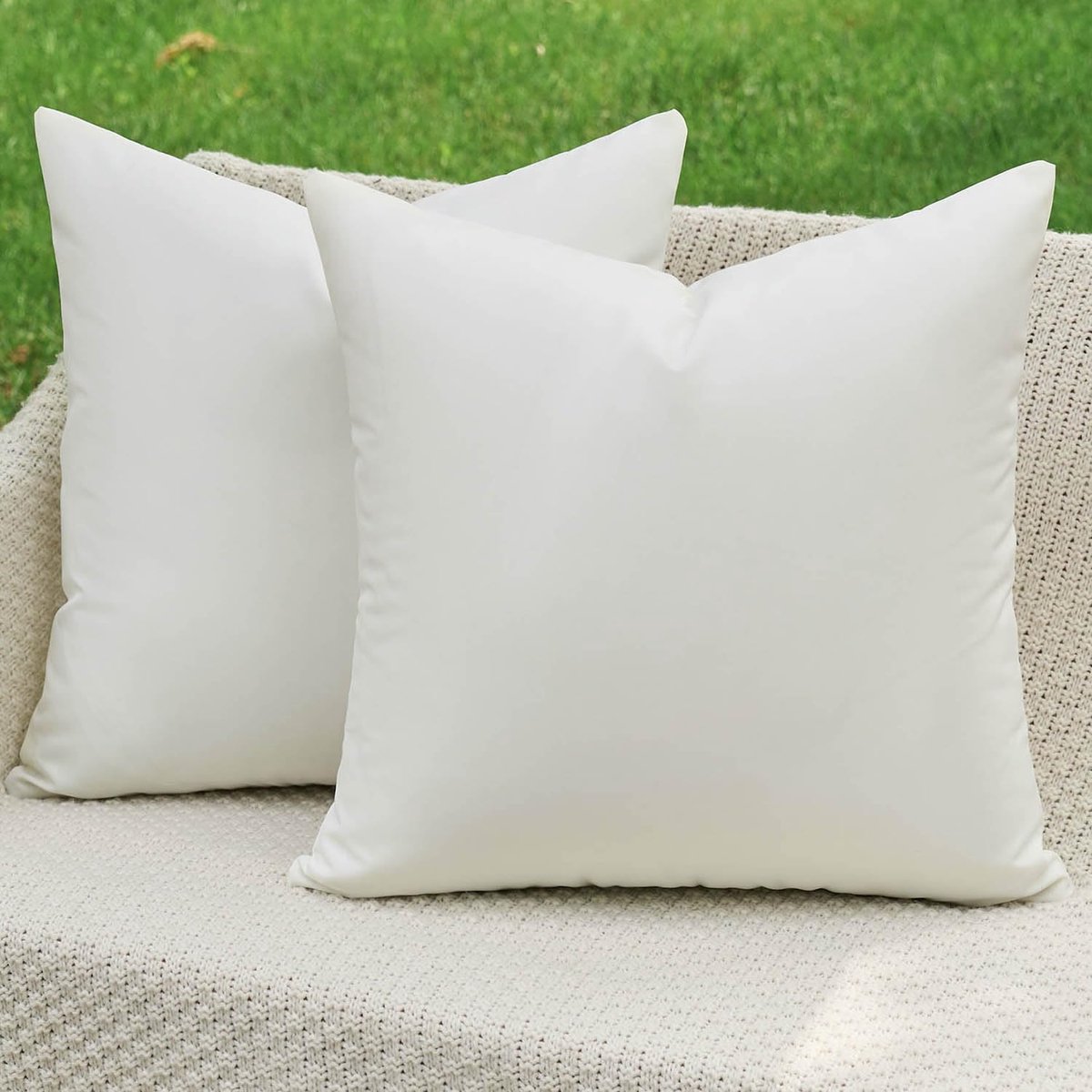kussensloop, 40 x 40 cm, beige, kussen, weerbestendig, bankkussen, sierkussen, waterdicht, decoratief, modern, zomer, kussenslopen voor tuin, bank, balkon, terras, decoratie, set van
