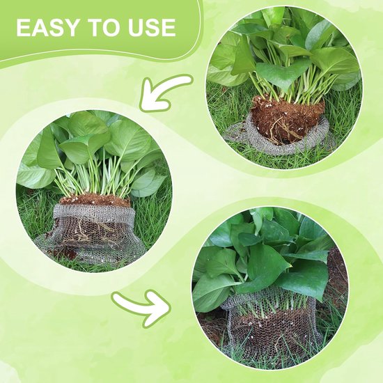 Beschermmanden van roestvrij staal voor plantwortels (set van 10) - Zakken van RVS-gaas - Gaasbarrière tegen ongedierte en knaagdieren - Wortelbeschermingsnet - Geweven gaaszakken - 50 x 45 cm — afbeelding 2