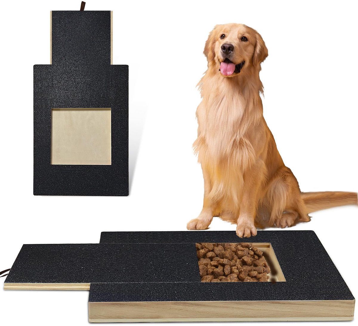 Klauwslijper voor honden met snack- en traktatiebox, krabplank, stressvrij, schuurpapierplank