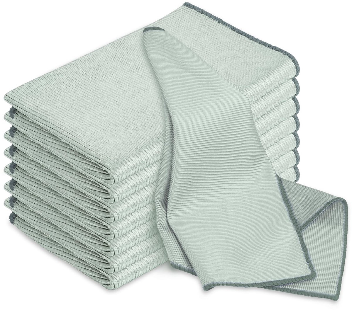 8 stuks Microvezel reinigingsdoek, herbruikbare doek, multifunctionele microvezeldoeken, magische poetsdoekjes voor wijn, schotel, spiegel, ramen, scherm, auto, keuken - 30x40cm-grijs
