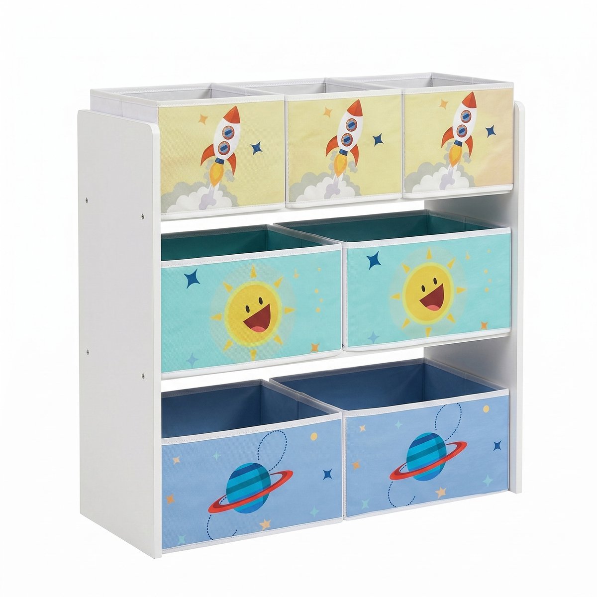 SONGMICS - Boekenkast - Stellingkast - 7 Opbergvakken van Vliesstof - Kinderkamer - Ruimtebesparend Ontwerp