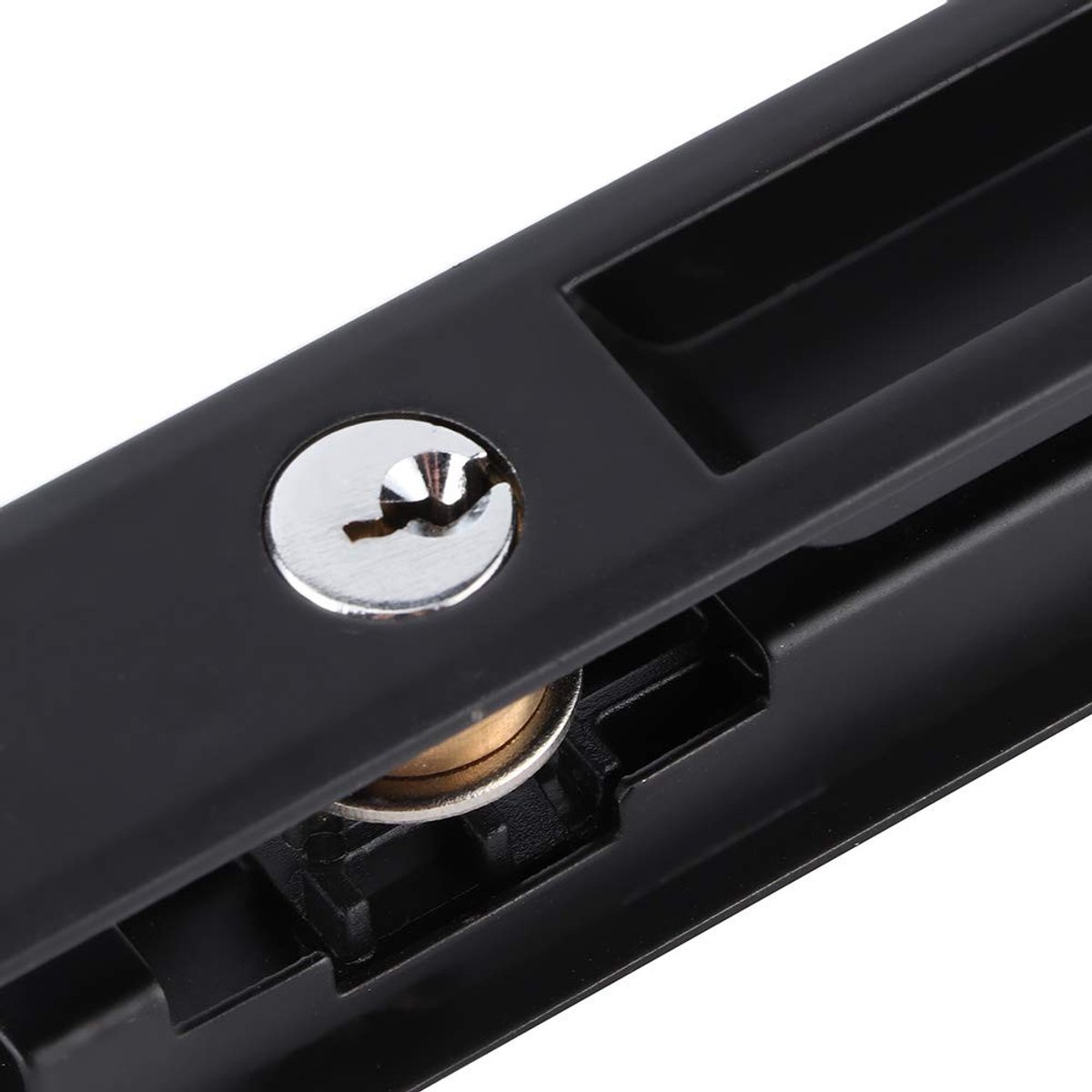 Dailygoods- Schuifdeurslot Enkelzijdige Vergrendeling - Roestvrij Stalen Behuizing - Toepassing voor Mobiele Deuren - Inclusief Sleutels - Afmetingen 20 x 2,8 cm - Deurslot