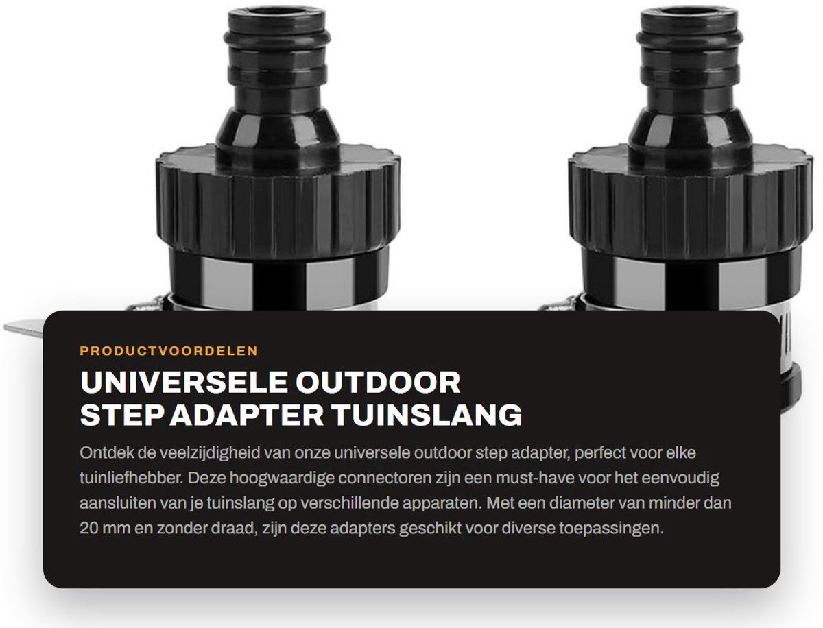 Dailygoods - Universele Outdoor Step Adapter - Tuinslang Connector (2 Stuks) - Hoogwaardige ABS Materialen