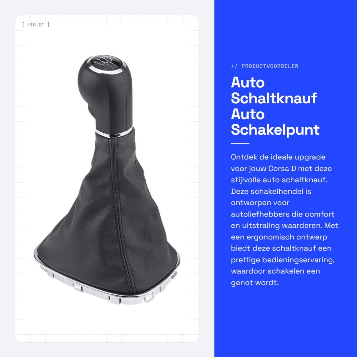 Dailygoods- Schaltknauf Ergonomisch Ontwerp - Auto Schaltknauf - Hoogwaardig PU-leer - Slijtvast - Stijlvolle Uiterstraling - Duidelijke Indicatie - Versnellingsknop