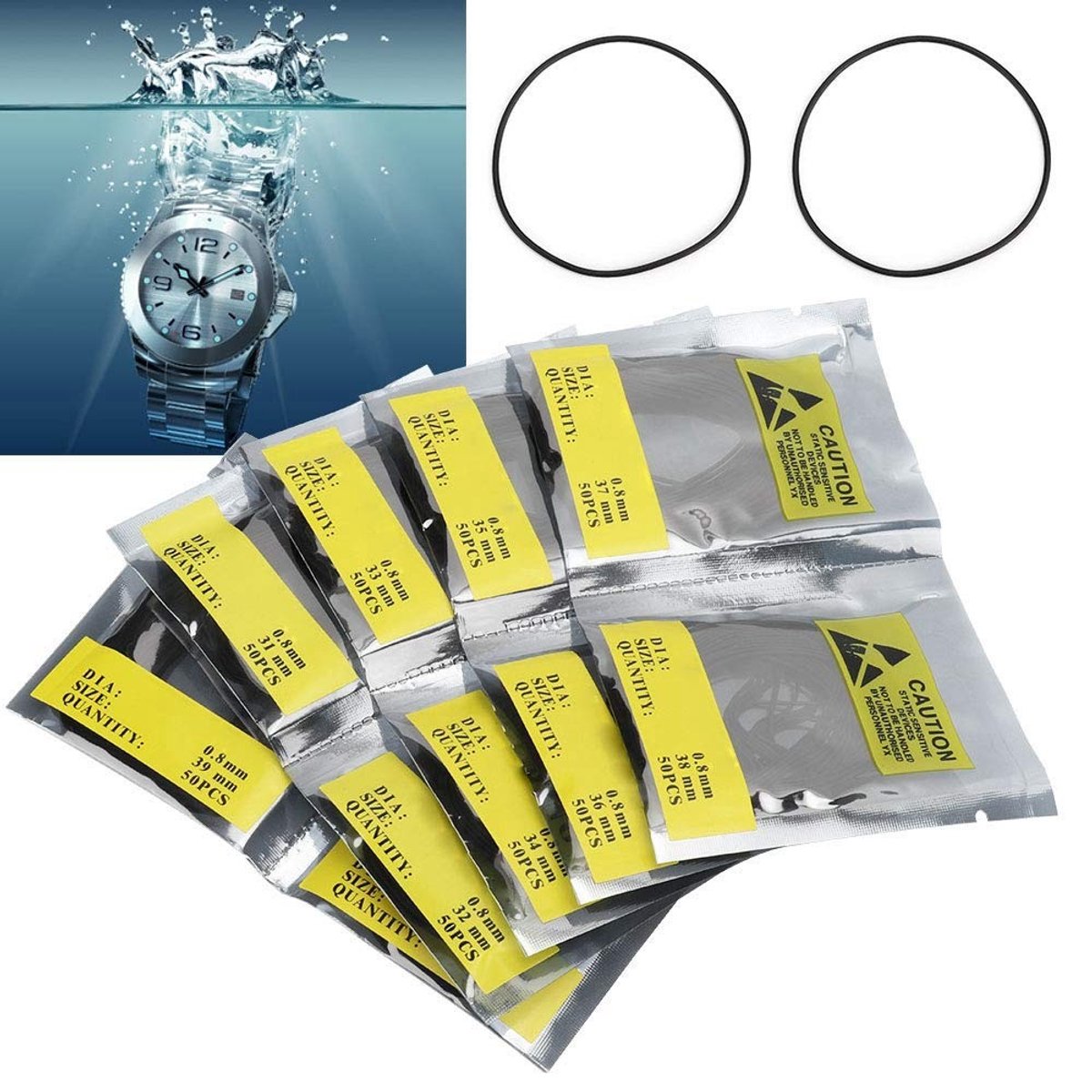 Dailygoods- O-ring Duurzaam - Rubberen Afdichting - 500 Stuks - Horloge Achterdeksel - Waterdicht - Flexibel en Slijtvast - Horlogeafdichting