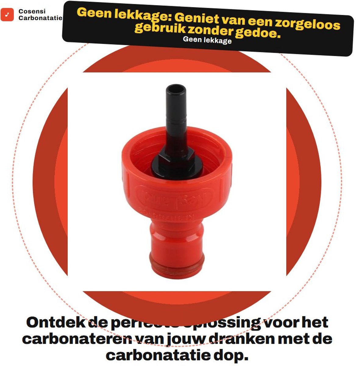 Dailygoods- Carbonatiedop Robuust - G1/4 Draad - ABS Materiaal - Lichtgewicht - Geen Lekkage - Geschikt voor Levensmiddelen - Vuldop