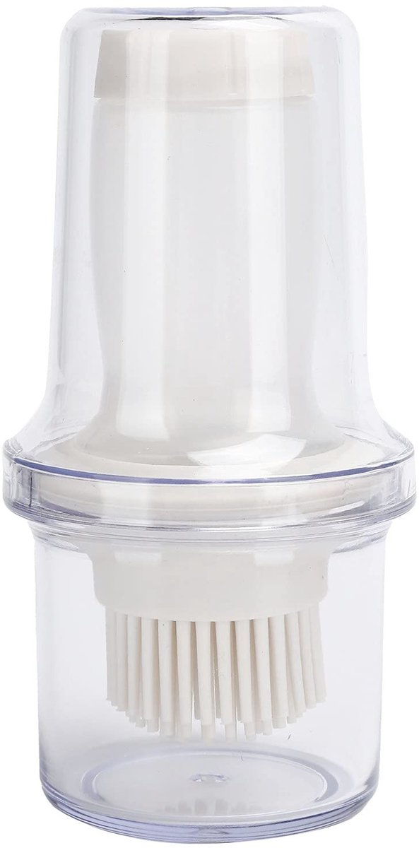 Dailygoods- Oliedispenser met Siliconen Olieborstel - Fles met Deksel - Stofdichte Sausborstel - Bakgereedschap voor Barbecue - 13x6cm - Veilig ABS-Materiaal - Olieborstelfles