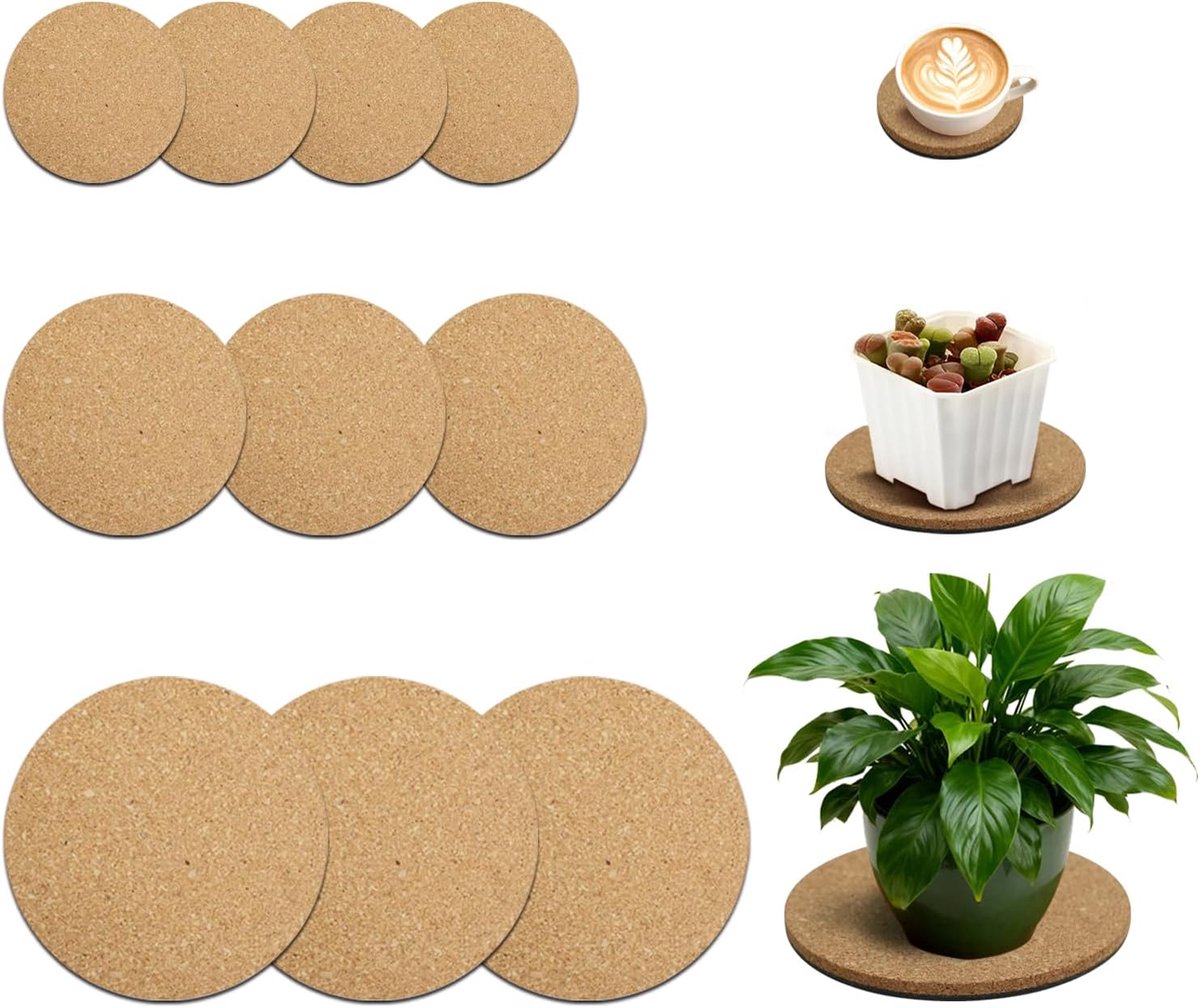 Schotels, 10/15/20 cm absorberende onderzetters voor binnenplanten, natuurlijke houten trays voor tafel en vloerbescherming