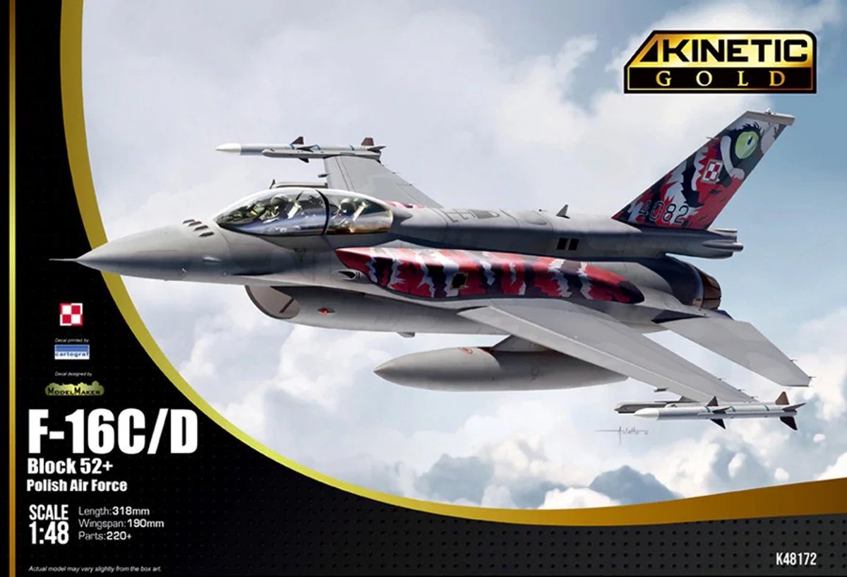 Kinetic Modelbouwpakket Militaire voertuigen - 48172 F-16C/D Block 52+ Polish Air Force - Poolse Straaljager Plastic - 1:48 - Modelbouw