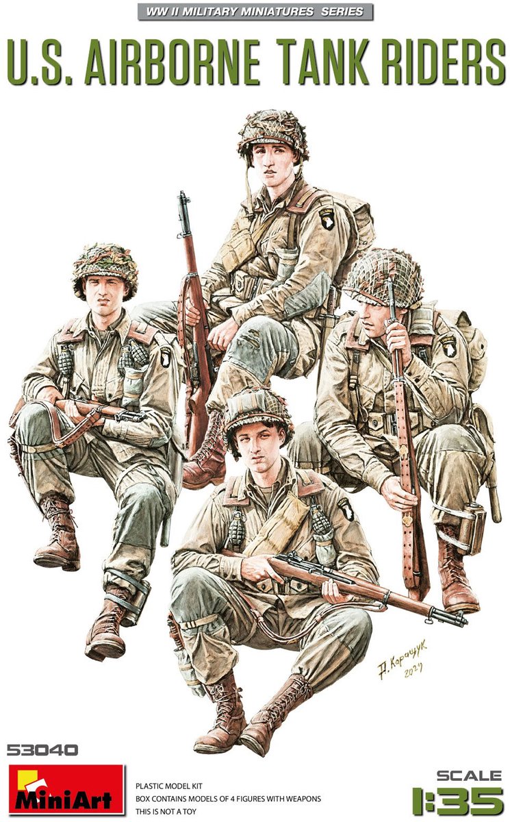 MiniArt Modelbouwpakket Militaire voertuigen - 53040 U.S. Airborne Tank Riders WWII - 4 Figuren Plastic - 1:35 - Modelbouw