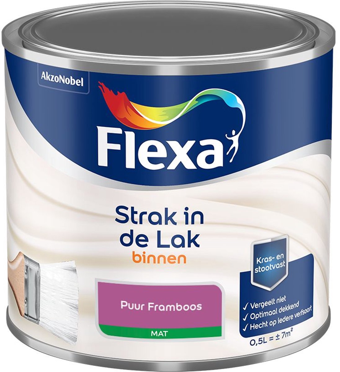 Flexa - Strak In De Lak Binnenlak Mat - Puur Framboos - Mengverf - 500 Ml