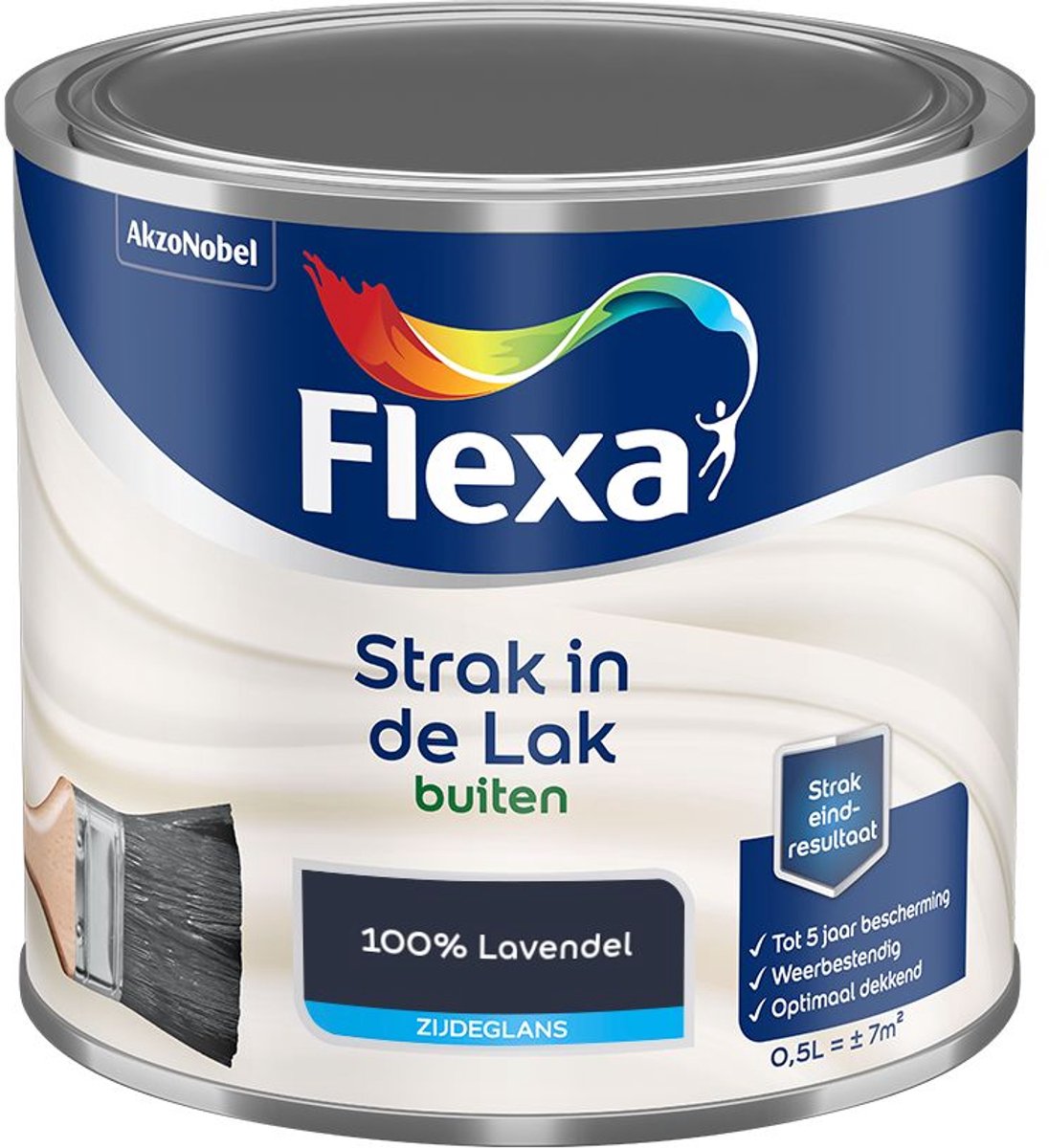 Flexa - Strak In De Lak Buitenlak Zijdeglans - 100% Lavendel - Mengverf - 500 Ml
