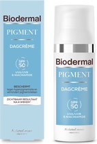 Biodermal Pigment Dagcrème SPF 50, 50ml - Beschermt tegen hyperpigmentatie en vermindert pigmentvlekken, met UVA/UVB en Niacinamide, Zichtbaar resultaat na 4 weken*