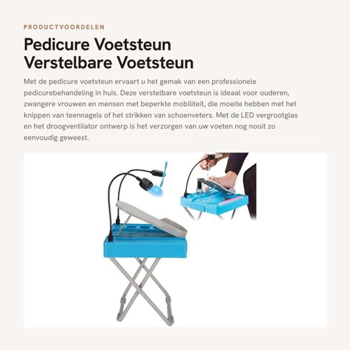 Dailygoody - Pedicure Voetsteun - Verstelbare Voetsteun - en Antislip